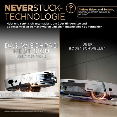 Shark PowerDetect 2-in-1-Saug- & Wischroboter, NeverTouch Pro 60 Tage, Selbst-Entleerung, Befüllung & -Reinigung, 3D- & LiDAR-Navi, NeverStuck-Hindernisumgehung, WLAN/App/Alexa, Weiß, AV2800ZEEUWH