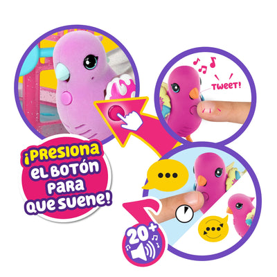 Little Live Pets Parlanchino-Vogelkäfig, interaktives Haustier mit mehr als 20 Geräuschen und Reaktionen, wiederholt das, was Sie Sagen, mit Aufbewahrungsbox, für Kinder ab 5 Jahren, berühmt