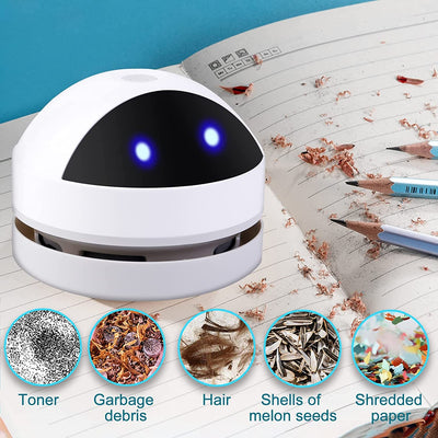 Molbory Tragbar Kabellos Mini Staubsauger, Tischstaubsauger Hohe Saugleistung Staub Reiniger mit 120 Minuten Laufzeit, USB Wiederaufladbar Tischstaubsauger für Desktop,Schule,Haushalt,Büro und Auto