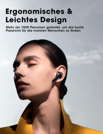 ZZU Bluetooth Kopfhörer,In Ear Kopfhörer Kabellos Bluetooth 5.3 mit HiFi Stereo,4 ENC Noise Cancelling Mic 48 std Spielzeit LED-Anzeige,IPX7 Ohrhörer mit AI für iPhone Android Arbeit und Studium