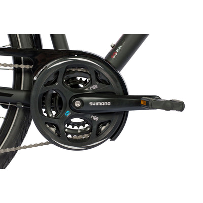 Airtracks Damen Trekking Fahrrad 28 Zoll Trekkingbike TR.2830 Trekkingrad Bike City 24 Gang Shimano ALIVIO RD-M3100 SGS Kettenschaltung Nabendynamo Schwarz Matt - Damen 48cm Körpergröße 155-170cm