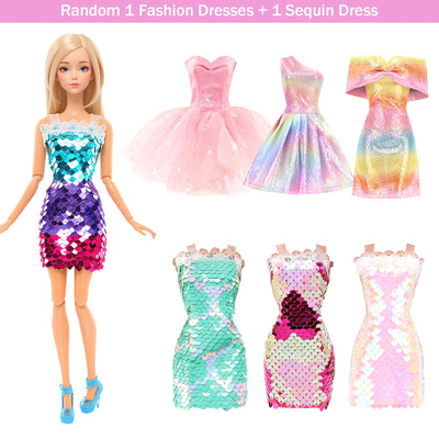 Miunana 110+ Kleidung für Puppen Puppenkleidung Fashion Kleider Tops Bluse Hosen Abendkleider Badenanzüge Minikleider Schuhe Kleiderbügel Handtasche Flügel Zubehör für 11,5 Zoll Mädchen Puppen