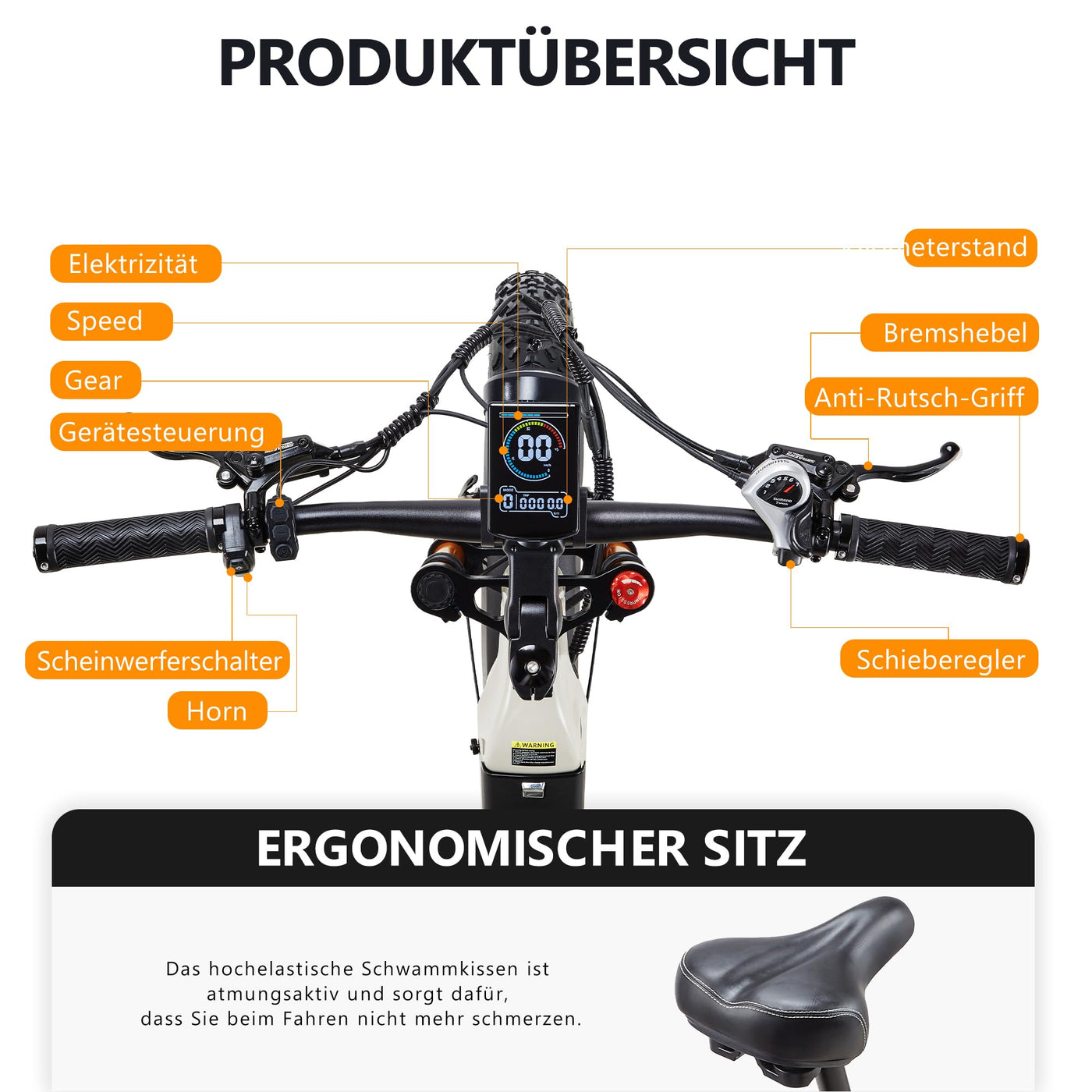 Ficyacto Elektrofahrräder 20x4.0 Zoll E-Bike Herren Damen Mit 48V 20AH Akku All-Terrain E-Mountainbike,7-Gang-Getriebe,Vollfederung City Ebike