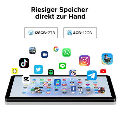 DOOGEE U11 Android 16 Tablet 11 Zoll Gemini AI 16GB RAM +128GB ROM (2TB TF) 8580mAh Gaming Tablet Unisoc T7200 Octa-Core 13MP+5MP Tablets PC 2.4G+5G WLAN GMS/ WidevineL1/ 3.5mm Audio/GPS/Face ID/OTG