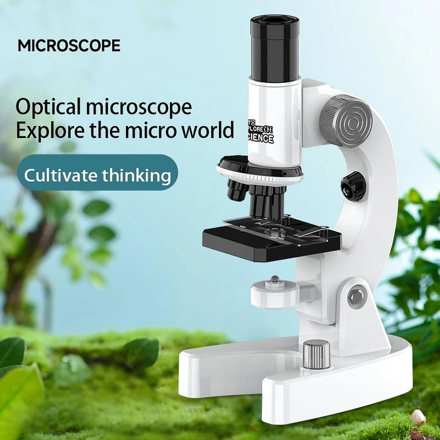 Mikroskop für Kinder, 200x-4800x Lupe Kinder, Tragbares Mikroskop Set, Experimentelles Pädagogisches Spielzeug, Dias, Dauerpräparaten, Ostergeschenke Kinder