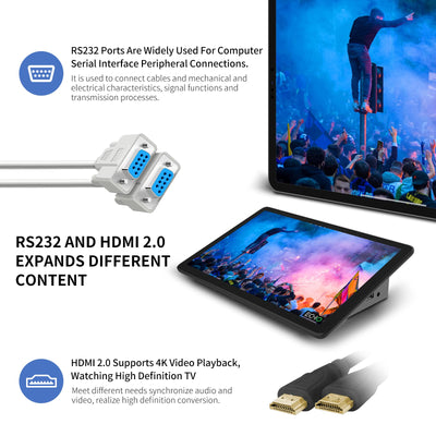 HEIGAOLAPC Mini PC da 10,1 pollici, Celeron 8 GB RAM 128 GB Rom(TF 512 GB) Computer, Mini PC Win 11 Pro Dual R232 HDMI, 8000mAH Batteria Bluetooth 5.2 WiFi 6.0 Type-C Tablet PC, GAOLA-F10