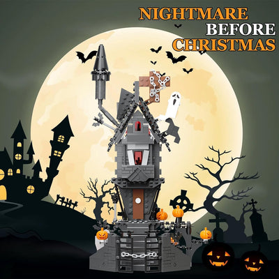 QLT Halloween Haus Haunted Mini Klemmbausteine Bausteine,Halloween Christmas Spielzeugset, Mädchen und Jungen 6-12 1092 PCS