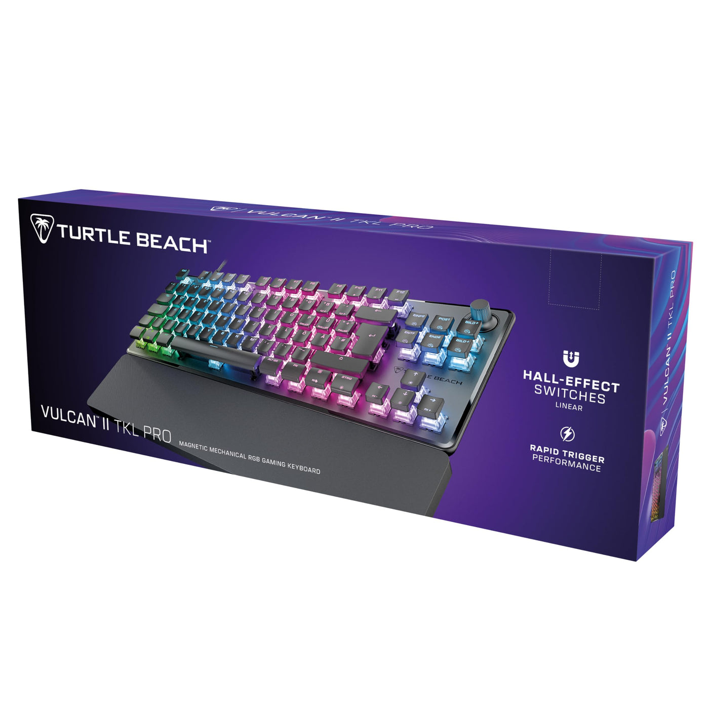 Turtle Beach Vulcan II TKL Pro - Magnetisch-mechanische RGB-Gaming-Tastatur, Analoge Halleffekt-Schalter, Medientasten, Handballenauflage, Aluminium-Abdeckplatte