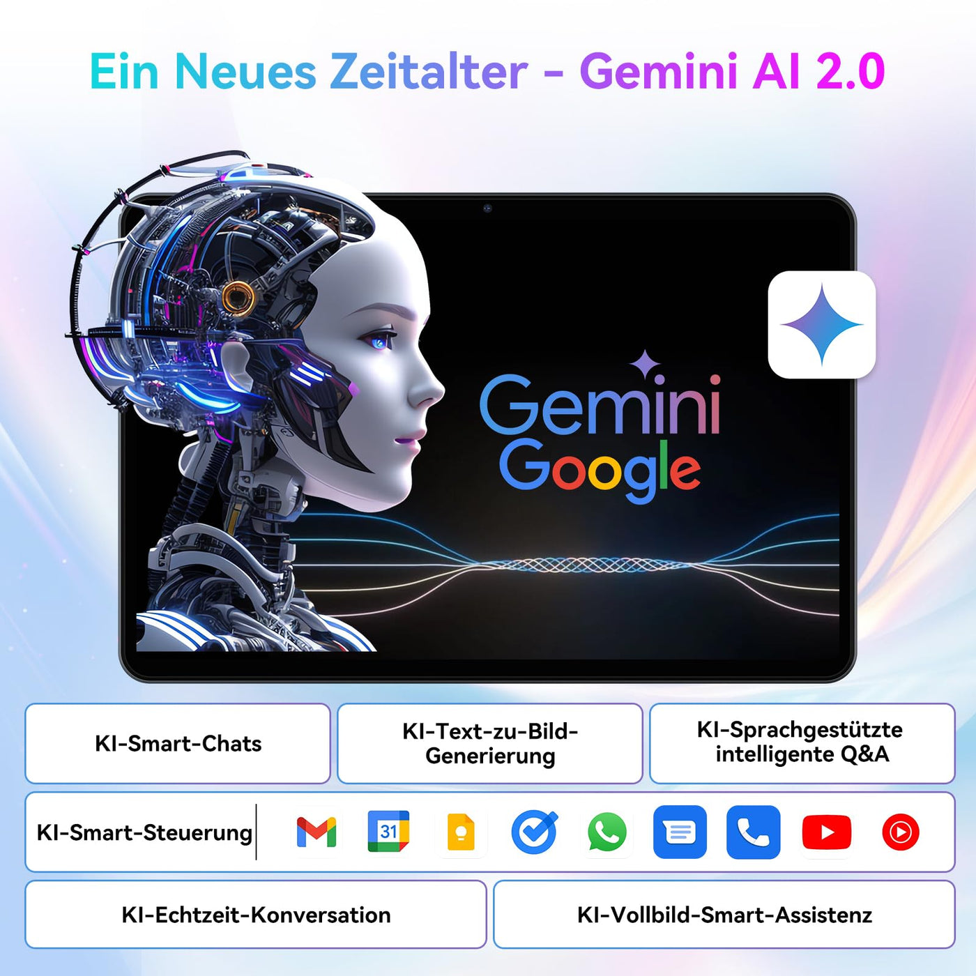 TABWEE T80 Android 15 Tablet mit Tastatur - 18GB RAM+128GB ROM (2TB TF), Tablet 10 Zoll, 6000mAh, 5MP+2MP, Gemini AI, 5G WiFi, GPS, Face ID (2 Jahre Garantie)