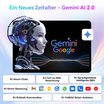 TABWEE T80 Android 15 Tablet mit Tastatur - 18GB RAM+128GB ROM (2TB TF), Tablet 10 Zoll, 6000mAh, 5MP+2MP, Gemini AI, 5G WiFi, GPS, Face ID (2 Jahre Garantie)