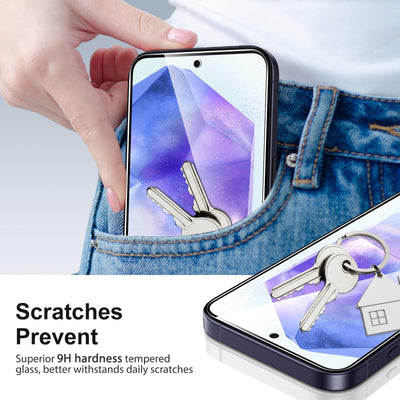 SPARIN 3 Stück Panzer Schutz Glas für Samsung Galaxy A35/A55 5G, HD Displayschutz, 9H Härte Schutzfolie, Frei von Kratzern, Ultrabeständig Folie