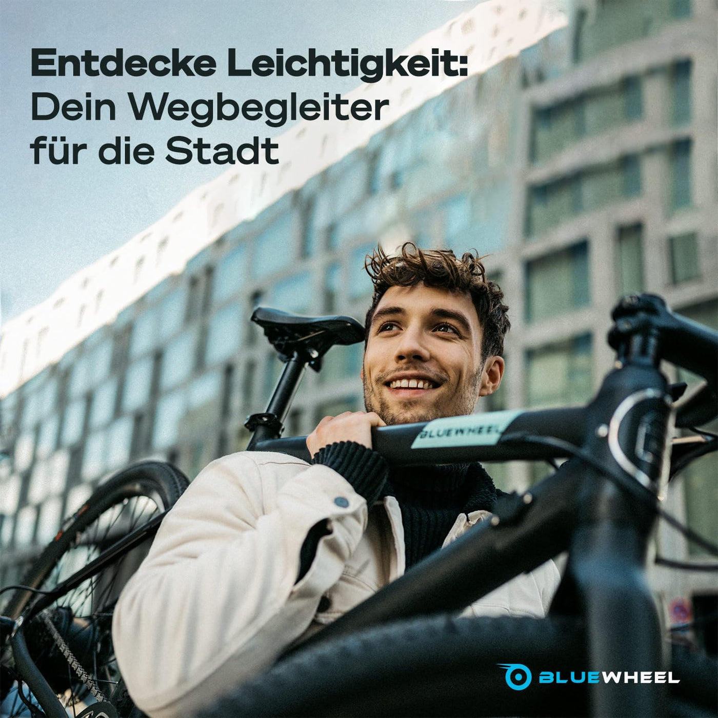 BLUEWHEEL City E-Bike 28" Leichtgewicht I Deutsche Qualitätsmarke | EU-konform E-Fahrrad | 7 Gänge, 250 W Hinterradmotor für 25 km/h | Elektrofahrrad mit App, integr. (BUTEO)