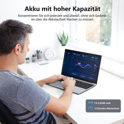 Gezoon 15.6 Zoll Laptop Computer | 15.6 Zoll FHD Display | 4C4T N100 Prozessor 3.4GHz | 16GB DDR4 RAM | 1TB SSD | UHD Graphics | Win 11 Pro | Duales WLAN | Bluetooth 5 | 2 x USB 3.0 | 6500 mAh