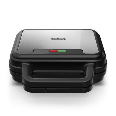 Tefal Ultracompact 3-in-1 Sandwich-Waffel-Panini Kombigerät, Antihaftbeschichtung, wärmeisolierter Griff, Edelstahl/Schwarz, SW383D10