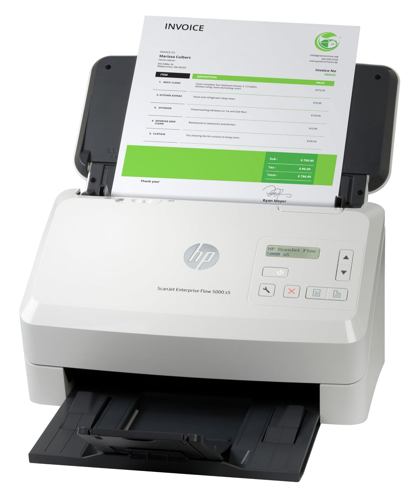 HP ScanJet Enterprise Flow 5000 s5, Scanner, Einzelblattzufuhr, 80-Blatt ADF, USB, bis zu 7.500 Seiten täglich