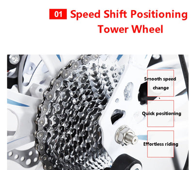 Wmmner Mountainbike 26 Zoll Carbonstahl Stoßdämpfendes Fahrrad Outdoor-Fahren Geschwindigkeitswechsel Offroad-Fahrrad Für Schüler/C/24-Gang