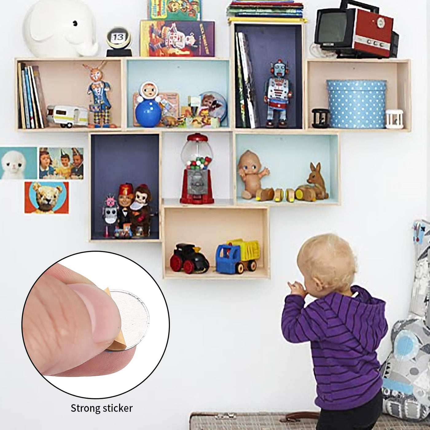 100 STK Metallplättchen für Tonies Figuren, Metallplatte Selbstklebend, Metallplättchen aus magnetischem Edelstahl mit Klebesockel Dekoriere das Kinderzimmer mit Tonie-Figuren