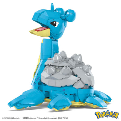 MEGA POKÉMON Lapras - Das gepanzerte Transport-Pokémon (18 cm) im 527-teiliges Bauset mit Kurbelmechanismus in der lizenzierten Sammleredition, HKT26