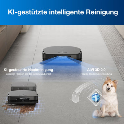 ECOVACS DEEBOT X5 PRO Omni, Saug- und Wischroboter, 12800 Pa, Anti-Verhedderung, TruEdge™ Adaptive Randreinigung, Wischen mit warmem Wasser bei 70 °C, intelligente AINA 2.0-Navigation