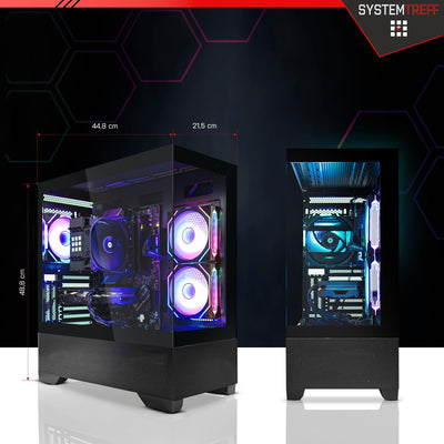 SYSTEMTREFF High-End Gaming PC AMD Ryzen 7 5700X3D 8x4.1GHz | Nvidia GeForce RTX 4070 Super 12GB DX12 | 1TB M.2 NVMe | 32GB DDR4 RAM | WLAN Desktop Computer Rechner für Gamer, Zocker & Streamer