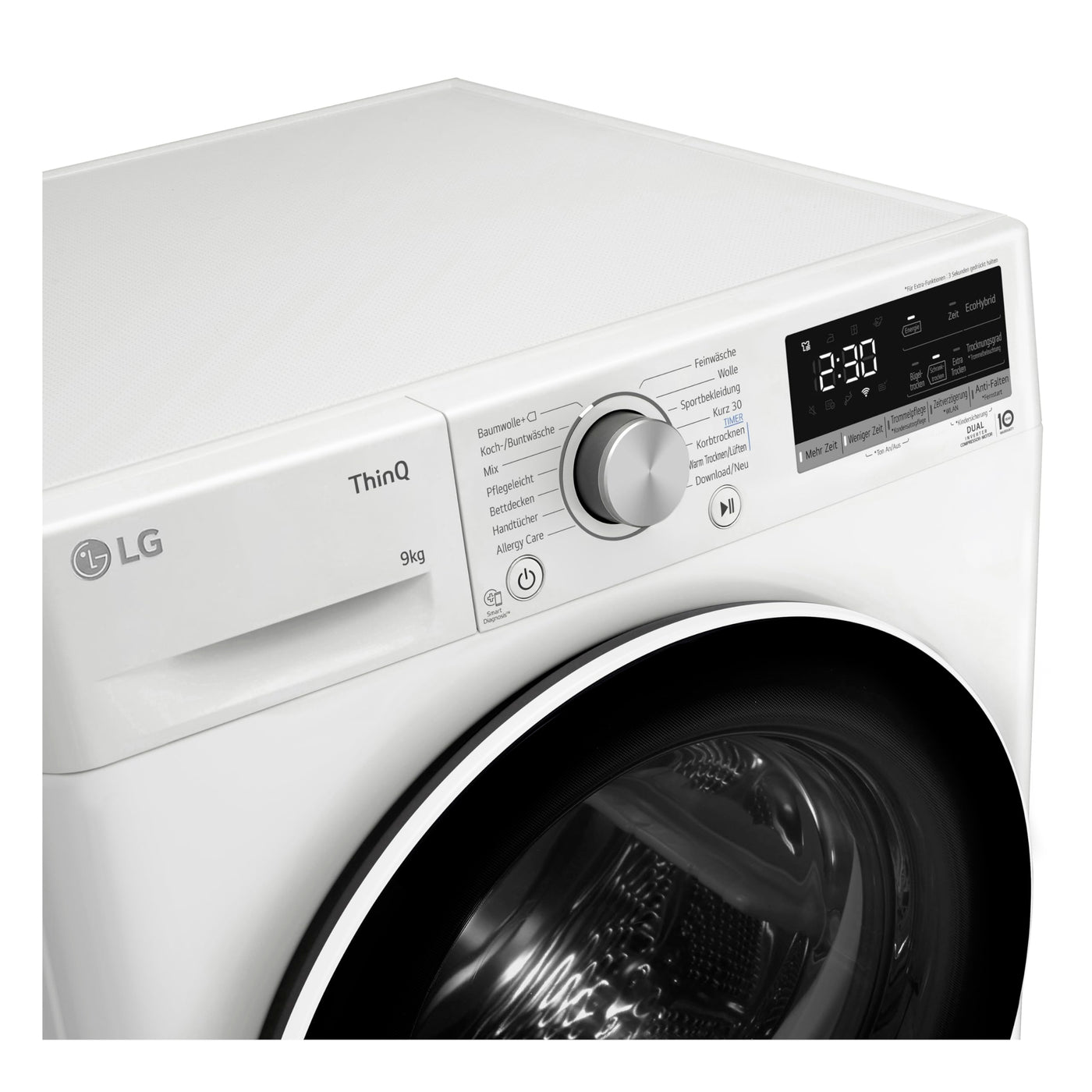 LG V9R09TC Wärmepumpen-Trockner 9 kg Kapazität, Sensor Dry, Allergy Care, Smart Diagnosis, Weiß