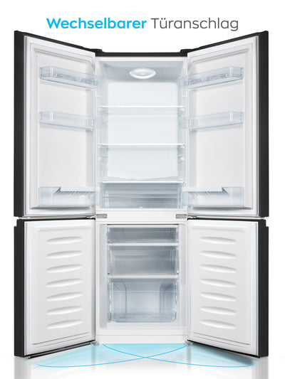 Heinrich´s Kühlgefrierkombination 175Liter, Kühlvolumen 122L, Gefrierfach 53L,LED Innenraumbeleuchtung, Kühlschrank Türanschlag wechselbar, leise 39dB,große Tiefkühlboxen, 7 Temperaturstufen, schwarz