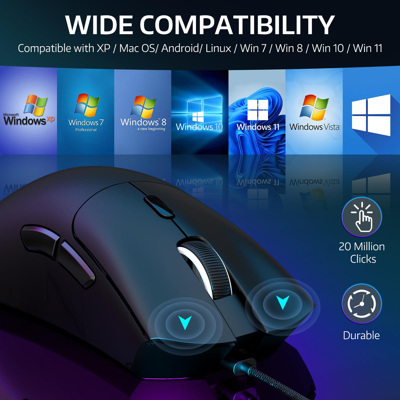 MAMBASNAKE × Attack Shark R1 59 g leichte kabellose Tri-Mode-Gaming-Maus, 2,4 GHz/Bluetooth/Kabelverbindung, 5 programmierbare Tasten, 6 einstellbare DPI bis zu 18000, PixArt PAW3311– Schwarz