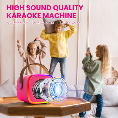BONAOK Mikrofon Karaoke Maschine, Bluetooth Karaokemaschinen für Kinder Erwachsene, Tragbarer Karaoke-Player Mikrofon zum Aufladen, Kinder Elektronisches Spielzeug (Rosenrot)