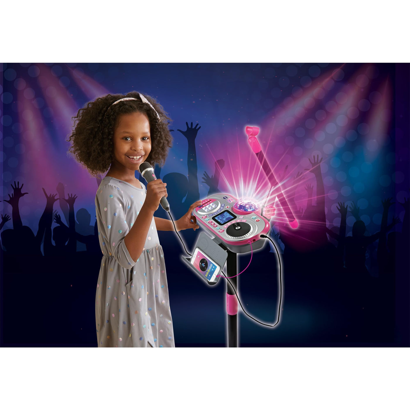 VTech Kidi Super Star DJ Studio pink – 10-in-1 Karaokespielzeug mit Mikrofon, abnehmbarem DJ-Mischpult und vielen Effekten zum Bearbeiten der Musik – Für Kinder von 6-12 Jahren