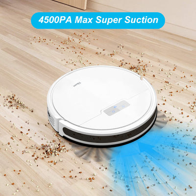 Tikom Saugroboter mit Wischfunktion 2 in 1, G8000 Pro Staubsauger Roboter, 4500Pa Starke Saugkraft Roboterstaubsauger, Selbstaufladend, WLAN, 150Mins Max, Ideal für Tierhaare, Teppich, Hartboden