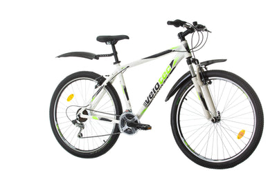 Multibrand Probike PRO 27.5 Zoll Fahrrad Mountainbike 21 Gang, Herren, Damen, Jungen geeignet ab 170-185 cm (Weiß Grün)