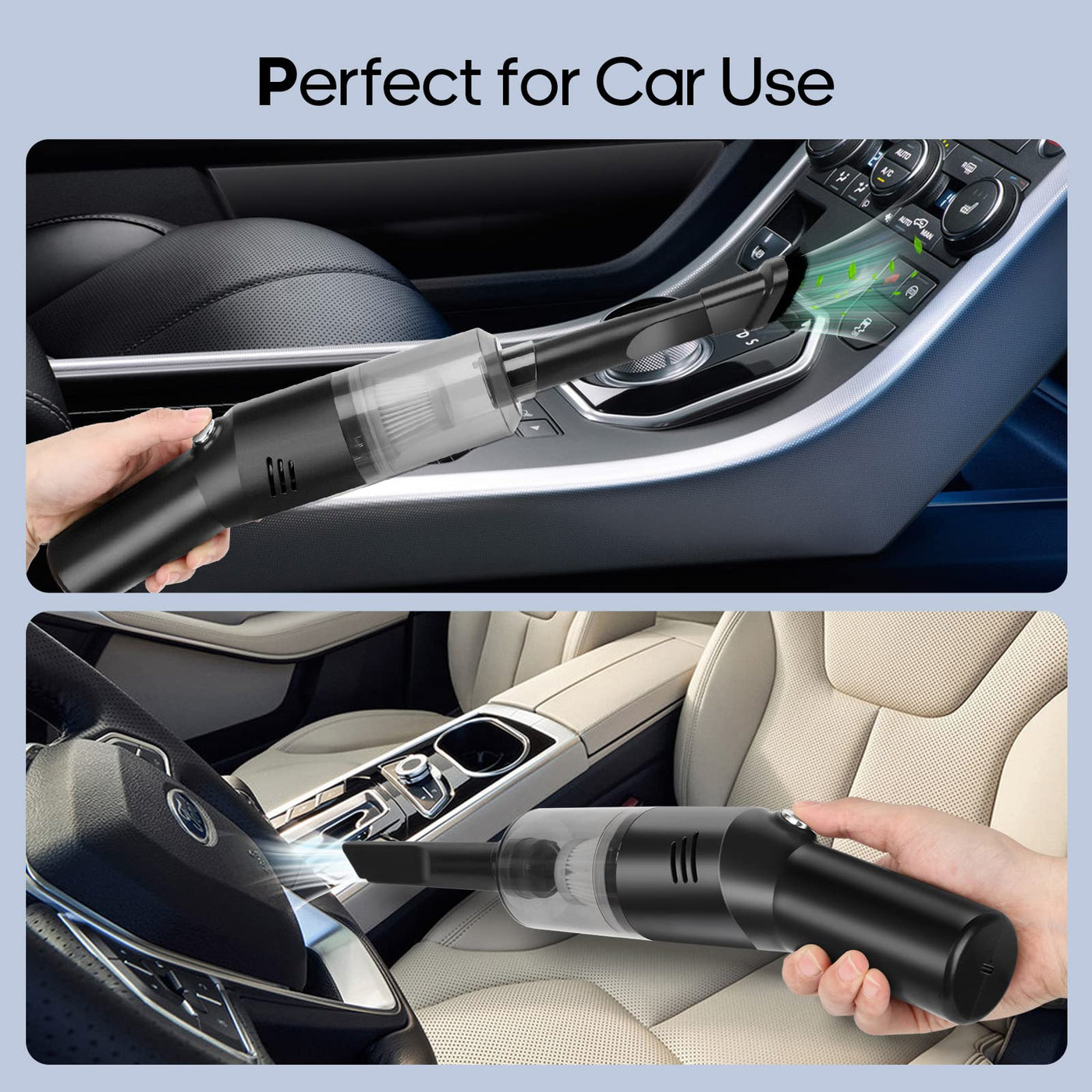 suloea Akku Handstaubsauger,USB aufladbar Tragbar Leicht Mini Auto-Staubsauger Kabellos,Nass & Trocken Handsauger