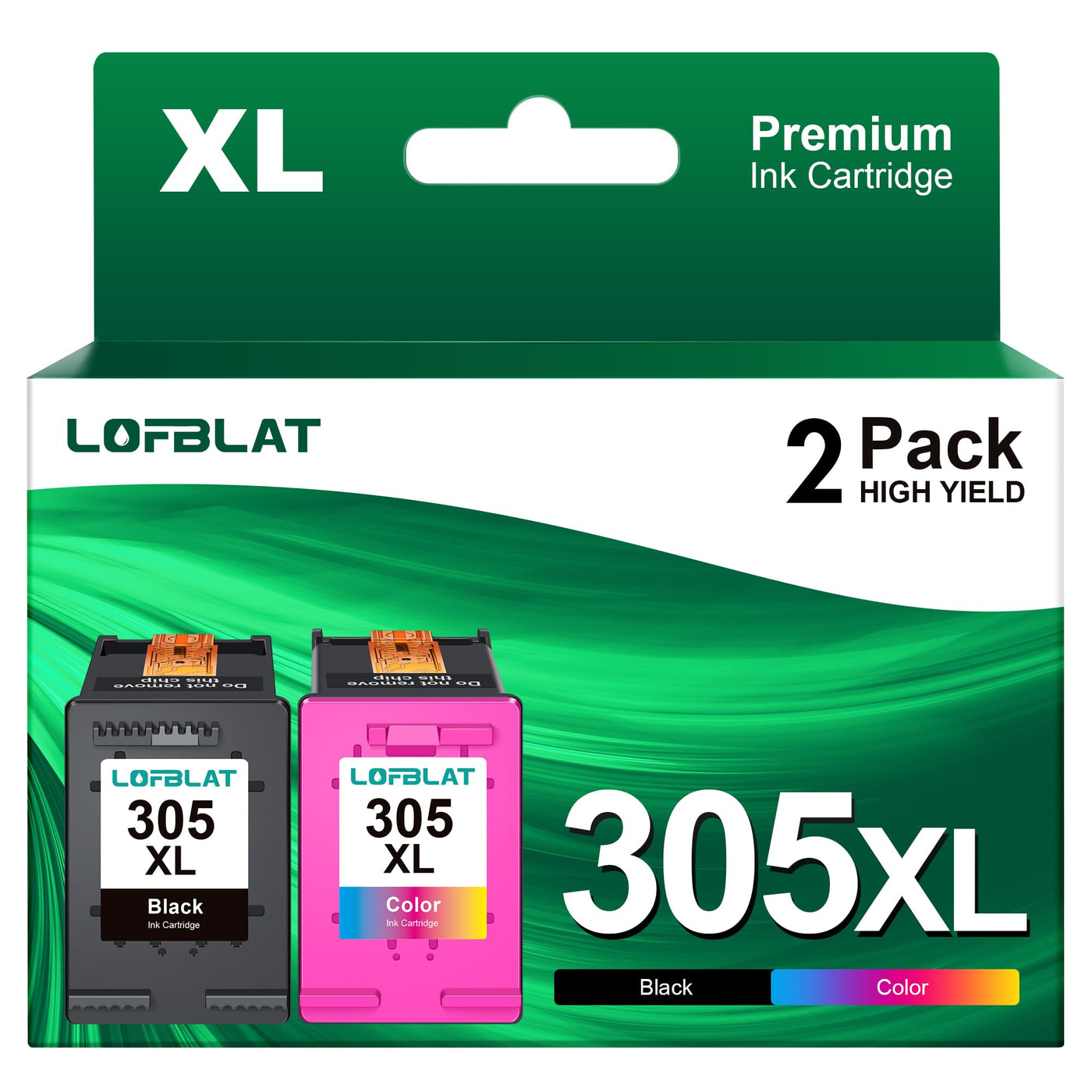 LOFBLAT 305XL Druckerpatronen, für HP 305 XL Patronen für HP DeskJet 2700 2710 2720 DeskJet Plus 4110 4120 Envy 6010 6020 6032 Envy Pro 6400 6420 2 Pack