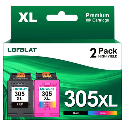 LOFBLAT 305XL Druckerpatronen, für HP 305 XL Patronen für HP DeskJet 2700 2710 2720 DeskJet Plus 4110 4120 Envy 6010 6020 6032 Envy Pro 6400 6420 2 Pack