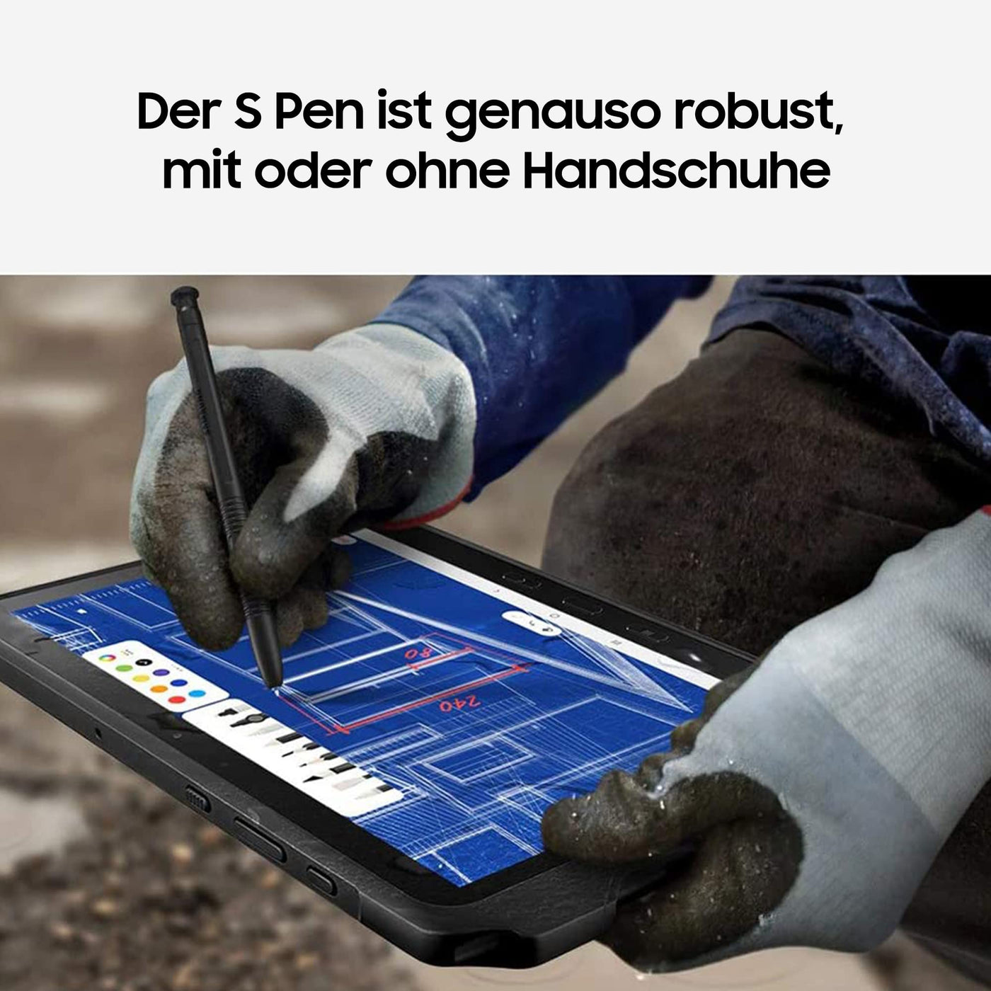 Samsung Galaxy Tab Active4 Pro 5G Enterprise Edition, robustes 10,1 Zoll Android Tablet, 128 GB, 7.600 mAh Akku, Business Tablet, Black