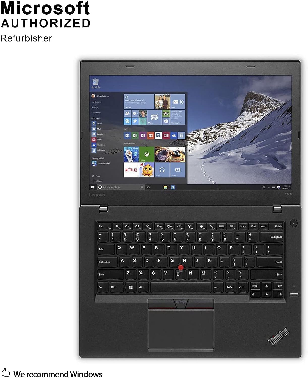 Lenovo ThinkPad T460 Business Laptop, 14 Zoll FHD Notebook, Intel Core i5-6200U, 16GB RAM, 1TB SSD, QWERTY Tastatur, Windows 11 Pro (Renewed)