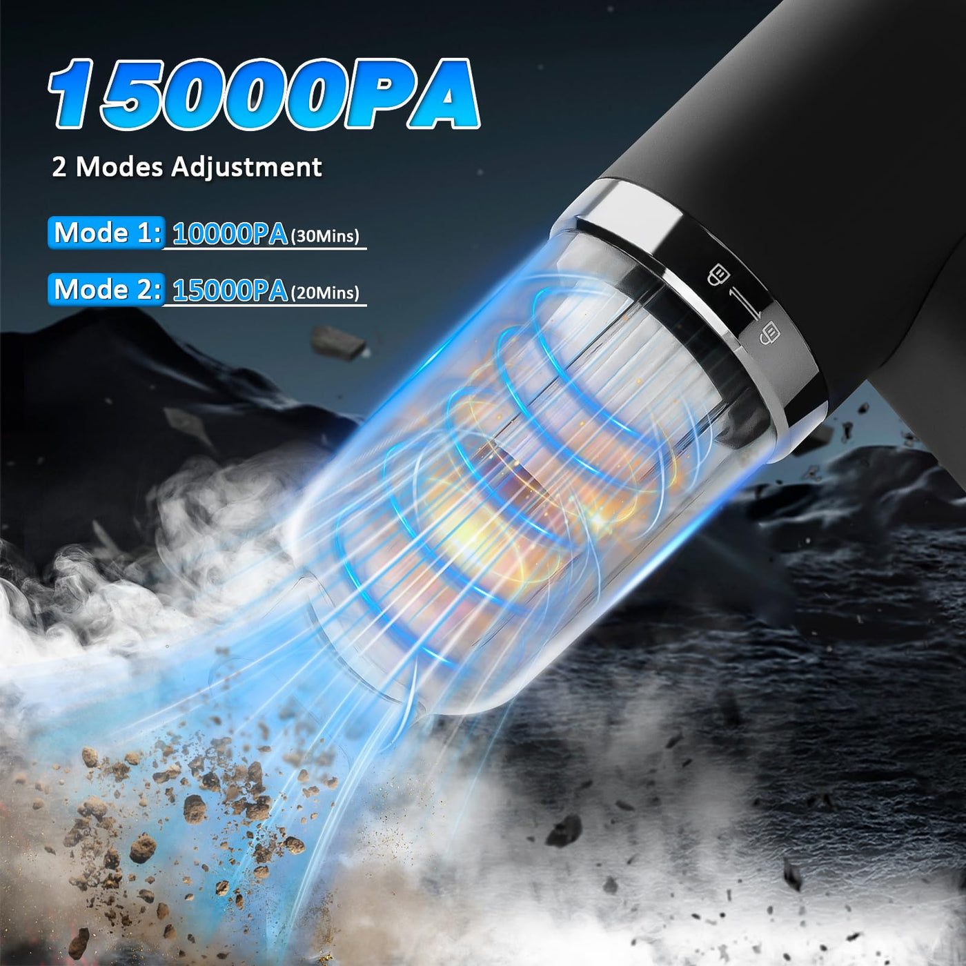 D-Lumina Handstaubsauger，15000PA kabelloser Handstaubsauger Akku mit USB-C Schnellladung，Auto Staubsauger Stark Waschbar mit HEPA-Filter，Hand Vacuum Cleaner für Auto/Haus/Haustiere