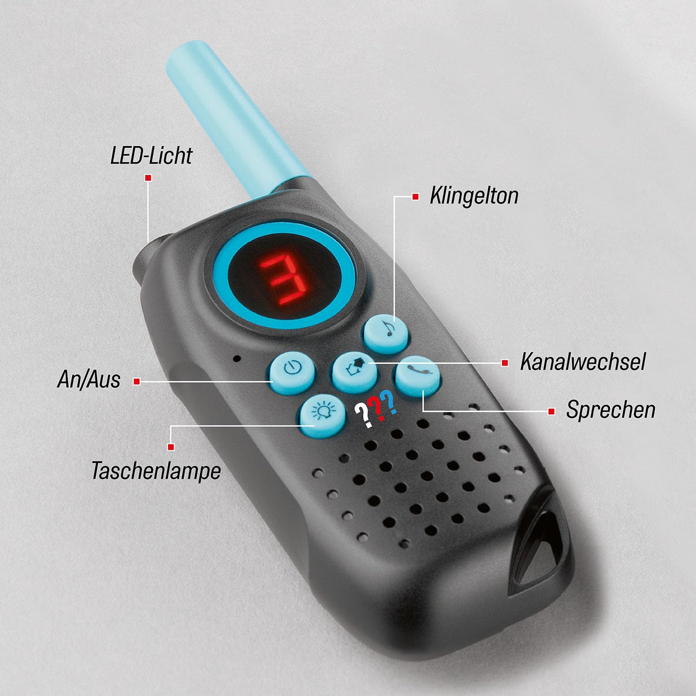 Die drei ??? Walkie Talkies von KOSMOS, Funkgeräte-Set für Kinder ab 6 Jahre, mit Lampen-Funktion, Detektiv-Spielzeug, Spion-Ausstattung, Rollenspiel, White
