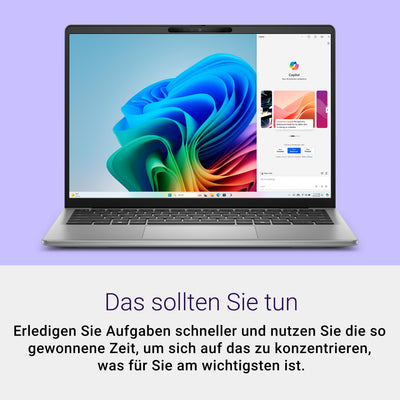 Dell Inspiron 14 (5441) Copilot+ PC Laptop 14 Inch FHD+ Display 60 Hz, Qualcomm Snapdragon X Plus, 16GB RAM, 512GB SSD, Qualcomm Adreno, Windows 11 Home, German QWERTZ Backlit AI Keyboard, Titanium