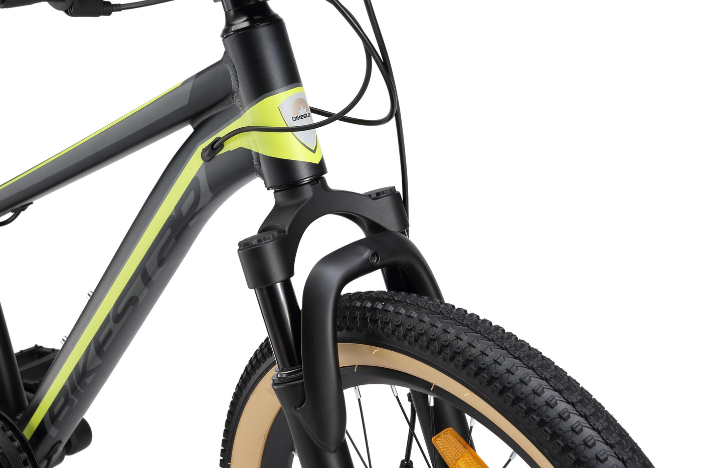 BIKESTAR Kinder Fahrrad Aluminium Mountainbike 7 Gang Shimano, Scheibenbremse ab 6 Jahre | 20 Zoll Kinderrad MTB | Schwarz Grün