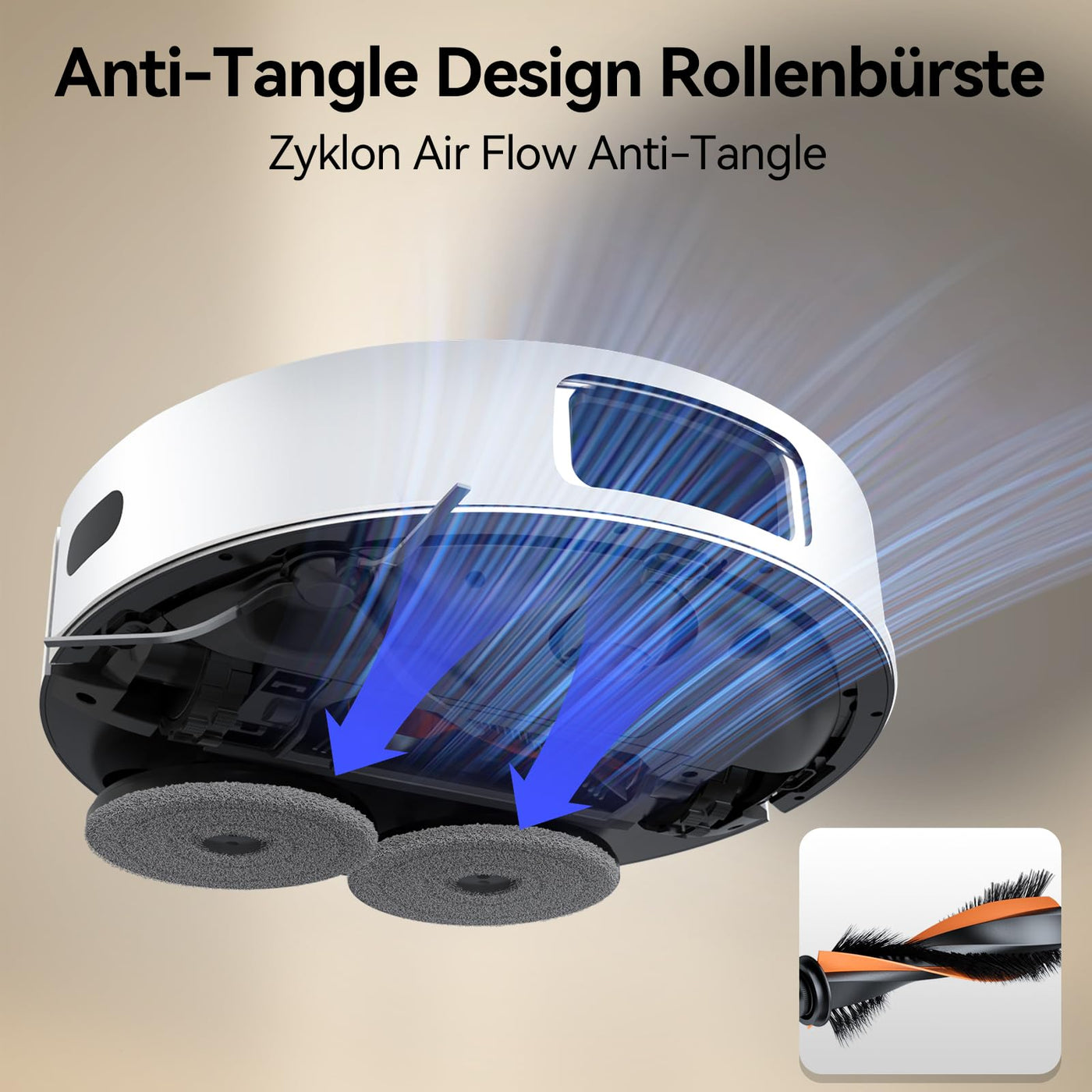 JONR P20 Pro Saugroboter mit Wischfunktion und Hubmop, 8000Pa All-in-One Reinigungsstation, Hindernisvermeidung, Adaptive Kantenreinigung, Heißlufttrocknung