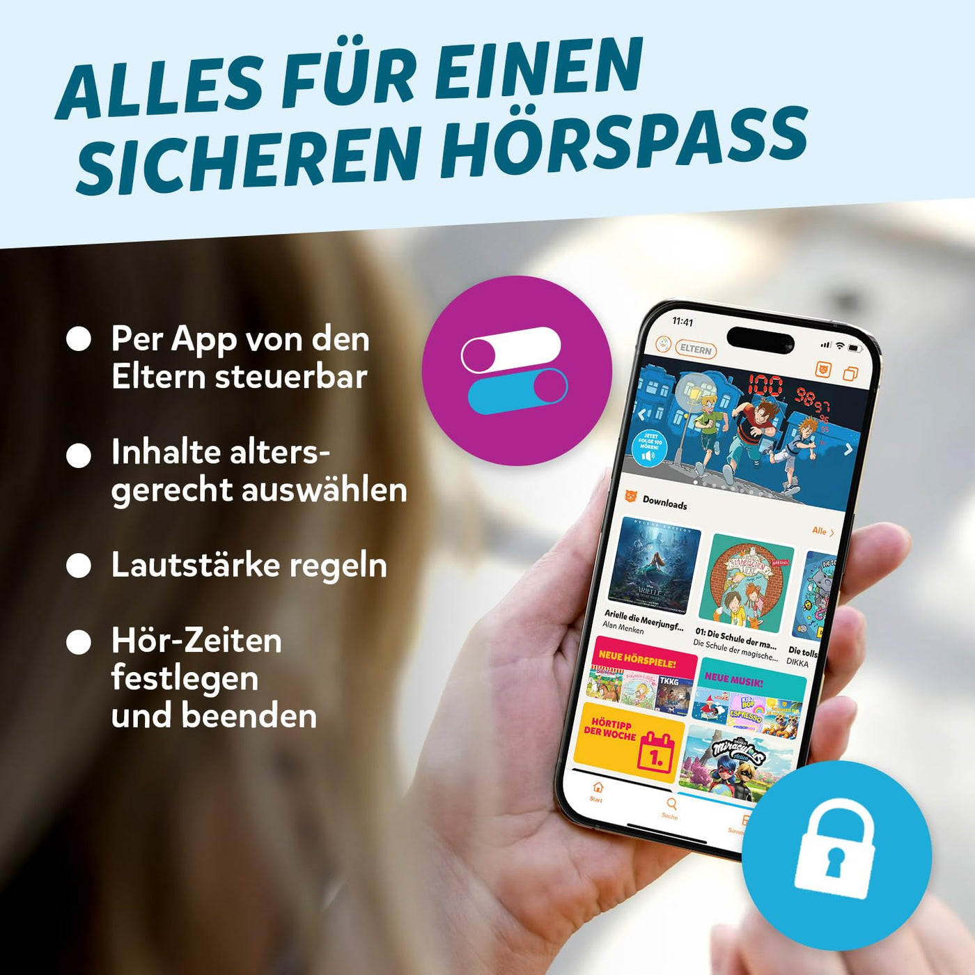 tigermedia tigerbox TOUCH PLUS grün| Streaming-Hörbox für Kinder | Stereo-Klang | Farb-Touchdisplay | Hörspielbox mit Nachtlicht | Bluetooth-Kopfhöreranschluss | extra starker Akku