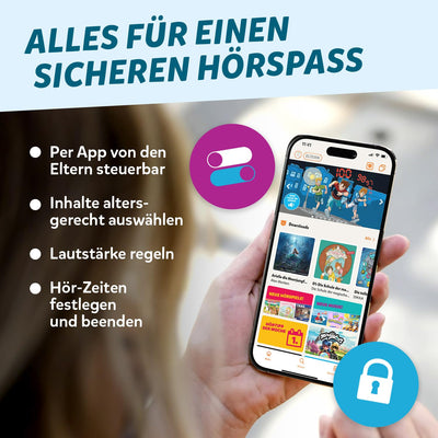 tigermedia tigerbox Touch Plus Royal Sun dunkelblau | Streaming-Hörbox für Kinder | Stereo-Klang | Farb-Touchdisplay | Hörspielbox mit Nachtlicht | Bluetooth-Kopfhöreranschluss | extra starker Akku