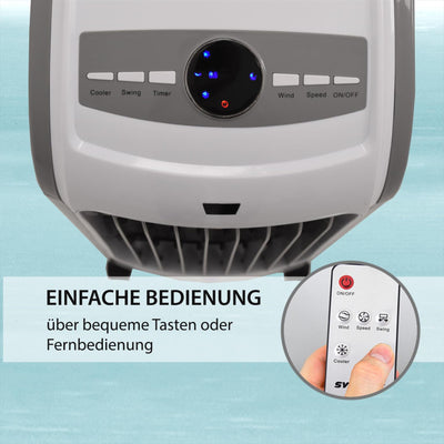 Syntrox Klimagerät Mobil Stormy | Luftkühler mit Wasser | Verdunstungskühler, Lufterfrischer, inklusive Fernbedienung und Timer, schnelle Kühlung