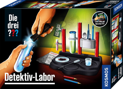 Die drei ??? Detektiv-Labor von KOSMOS, Untersuche Spuren und löse Geheimnisse, Laborstation zum Experimentieren mit viel Zubehör, Detektiv Spielzeug Set für Kinder ab 8 Jahren