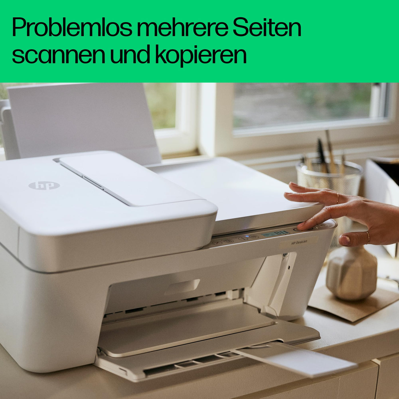 HP DeskJet 4220e Multifunktionsdrucker, 10€ Cashback, 3 Monate gratis drucken mit HP Instant Ink, Drucker, Kopierer, Scanner, Mobiler Faxversand, WLAN, Automatische Dokumentenzuführung, Weiß