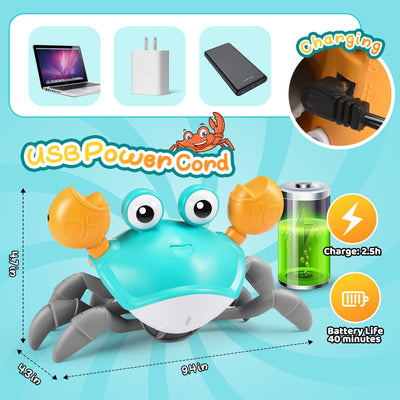 Adeokay Krabbe Baby Spielzeug ab 1 2 3 Jahr, Spielzeug ab 6 7 8 9 10 Monate Kinderspielzeug ab 1-3 Jahre Junge Mädchen Geschenk für Kinder Tummy Time Toys Krabbelspielzeug Baby Ostergeschenke Kinder