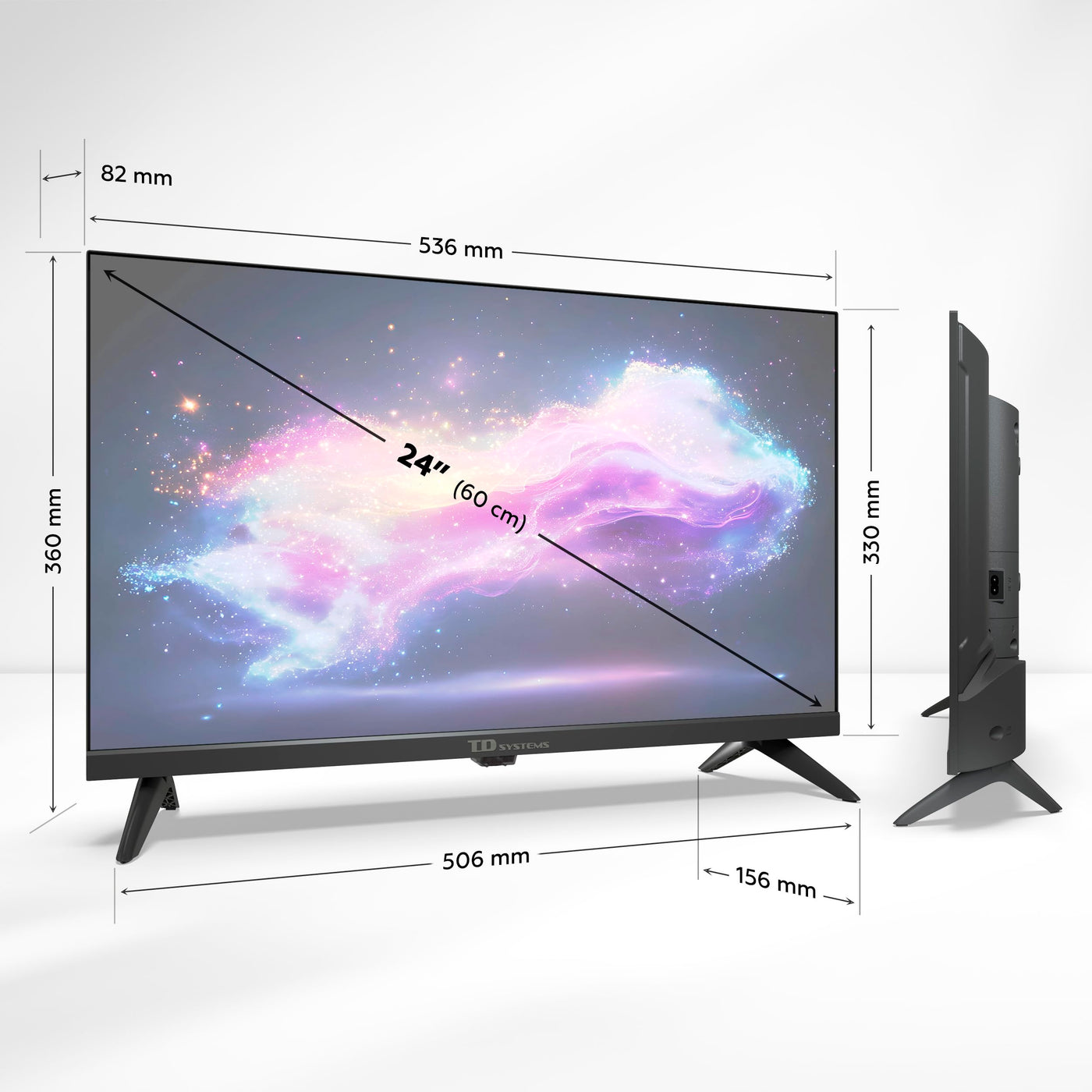 TD Systems - 24 Zoll Smart TV, HD DVB-T2/C/S2 Television, Android GTV 11, Modell 2025, Fernseher mit 2 Jahren Garantie - PRIME24K20GLE