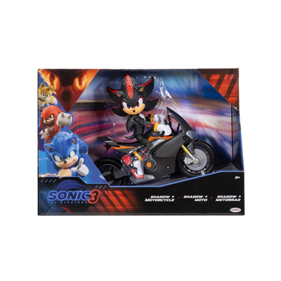Sonic 3 der Film Shadow-Figur, 15 cm, beweglich, inklusive Shadow-Mobile von Jakks Pacific, Akustisch, Schwarz