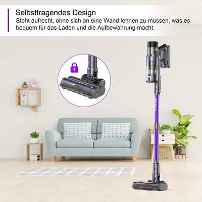 Vistefly V15s Max Akku Staubsauger Kabellos 45000Pa, 580W Kabelloser Staubsauger mit Touchscreen 8 in 1 Staub Automatisch Erkennen 70 Minuten Laufzeit für Tierhaare Hartböden Teppich